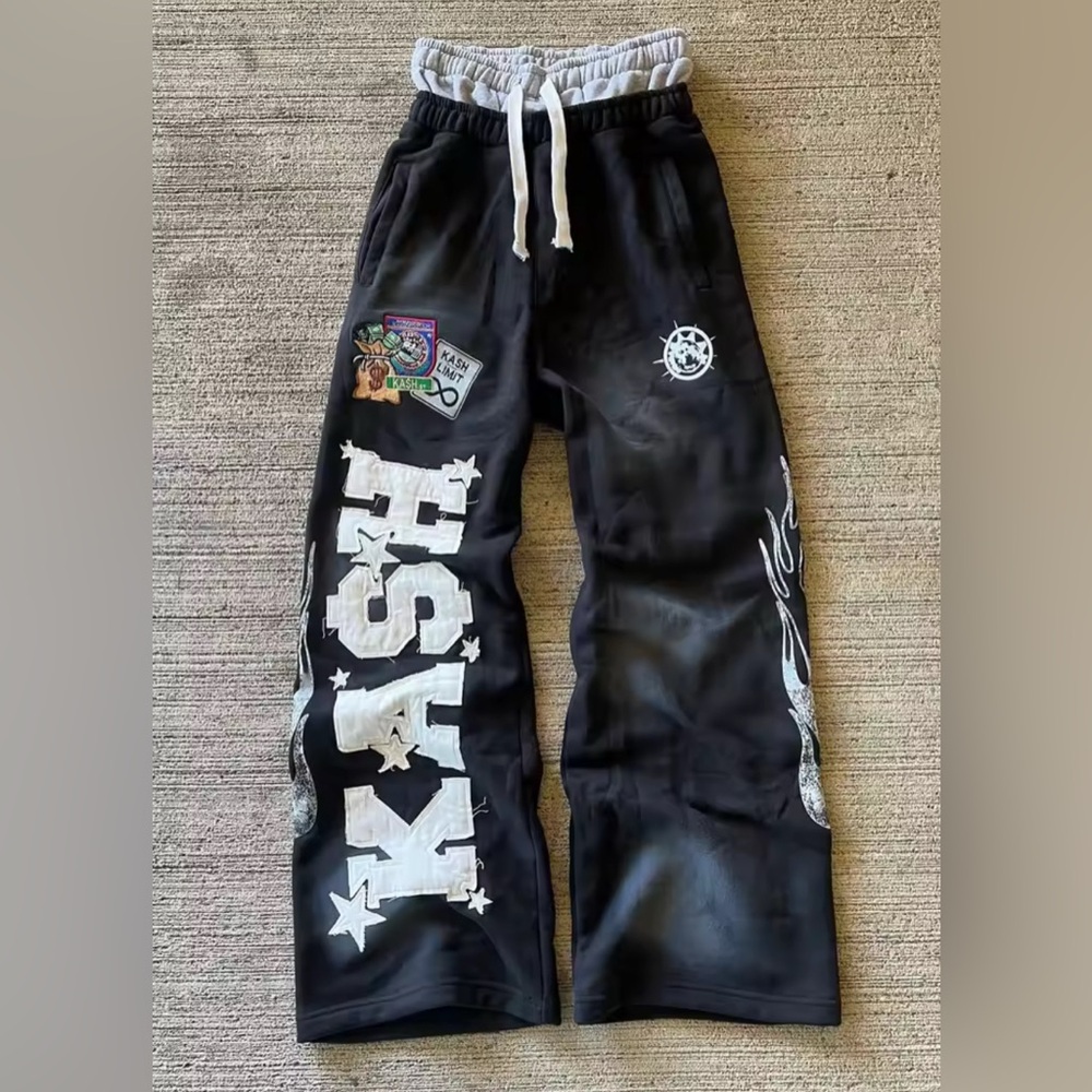 Ash Black Kids Joggers with Patches